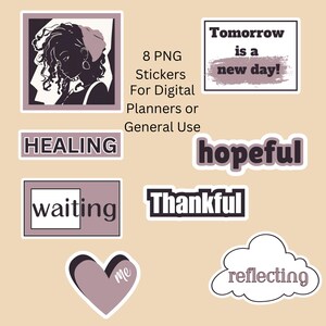 Schwarze Mädchen Aufkleber für Planer, positive Affirmation, Ermutigungsbotschaft für Heilung, Selbstpflegeaufkleber für Mädchen, digitale Wasserflasche