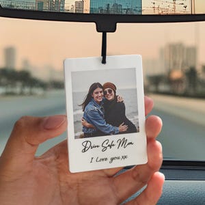Gift for Mother, Car Photo Ornament, Test Pass Gift, First Car Charm Gift, Husband Gift Dad Gift, Mirror Hanging Gift