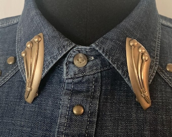Vintage 1940s Retro Gold Tone Vintage Dress Clips