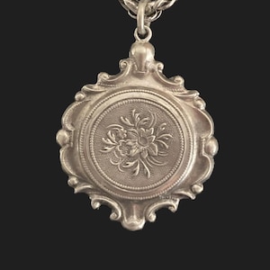 Antique Victorian Floral Silver Necklace