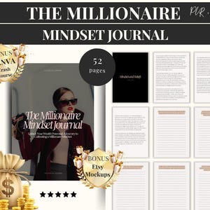 Millionaire Mindset Journal MRR, master resell rights, private label rights, DFY ebook, PLR digital products, sell on etsy, Journaling