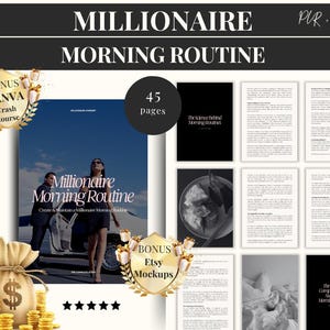 Millionaire Morning Routine eBook MRR, master resell rights, resell product, sell on etsy, PLR ebook, DFY ebook, private label rights, Canva