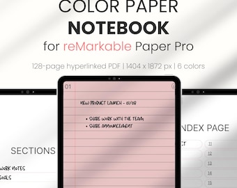 Notebooks for Remarkable 2 Tablets, Infinite Notebooks for reMarkable Paper Pro, Hyperlinked PDF Template, Digital Notebook