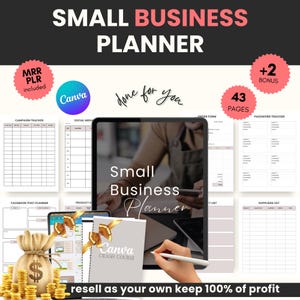 Kleiner Business-Planer | Master Weiterverkaufsrechte | MRR | Kleinunternehmen-Startup | Eigenmarkenrechte | PLR Digital Produkte | Canva-eBook