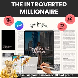 The Introverted Millionaire eBook MRR // master resell rights, resell product, sell on etsy, PLR ebook, DFY ebook, private label rights