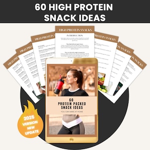 60 High Protein Snack Ideas Recipe Book PDF, Healthy Protein Snacks, Weight Loss Recipes, Fitness Nutrition Guide, Digital Download