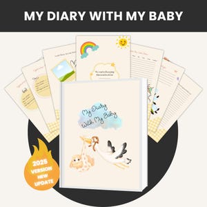 Baby Memory Book Digital Printable PDF + Canva Template, First Year Journal, Baby Shower Gift, Personalized Baby Album, Milestone Tracker