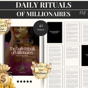 Millionaire Daily Rituals eBook MRR // master resell rights, resell product, sell on etsy, PLR ebook, DFY ebook, private label rights, Canva