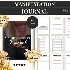 Manifestation Journal, Digital Manifestation Journal, Law of Attraction Journal, Gratitude, Shadow Work, Vision Board, Mindfulness journal