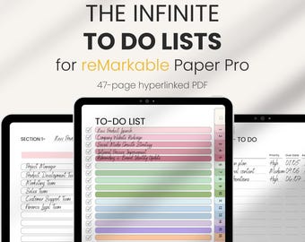 To Do List Notebooks for reMarkable Paper Pro, To Do List for reMarkable Checklist Task Tracker, To Do List Bundle Business Planner