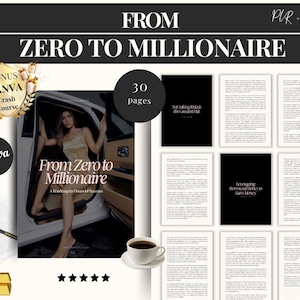 From Zero To Millionaire Ebook: Unlock Wealth-Building Secrets, Financial Freedom Guide With Canva Templates MRR PLR Master Resell Rights
