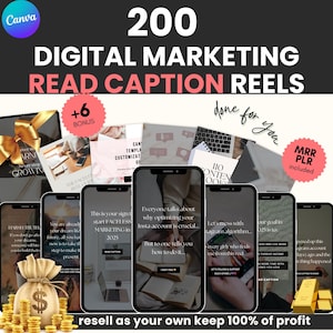 200 Digitale Marketing-Walzen mit Lesezeichen und Haken Gesichtslose Instagram Story Zitate Master Weiterverkaufsrechte MRR PLR Produkt DFY Canva-Vorlage