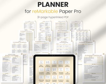 ADHD Cleaning Planner reMarkable Paper Pro, Remarkable 2 Hyperlinked PDF, Colored Notebooks Templates, Digital Notebooks, eInk Templates