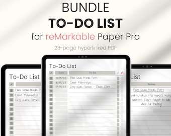 To Do List Notebooks for reMarkable Paper Pro, To Do List for reMarkable Checklist Task Tracker, To Do List Bundle Business Planner