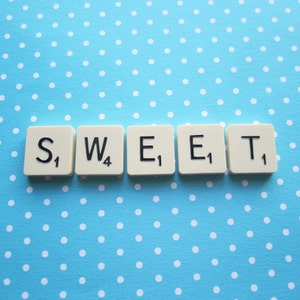 UK shop Upcycled Scrabble Tile Magnets SWEET image 1