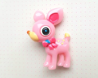 UK shop * Kawaii Pink Fawn Deer Brooch