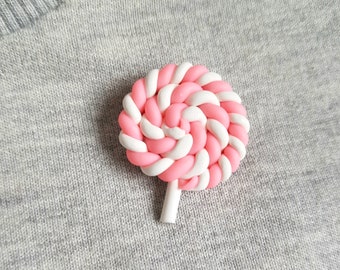 UK shop * Marshmallow Swirl Lollipop Brooch