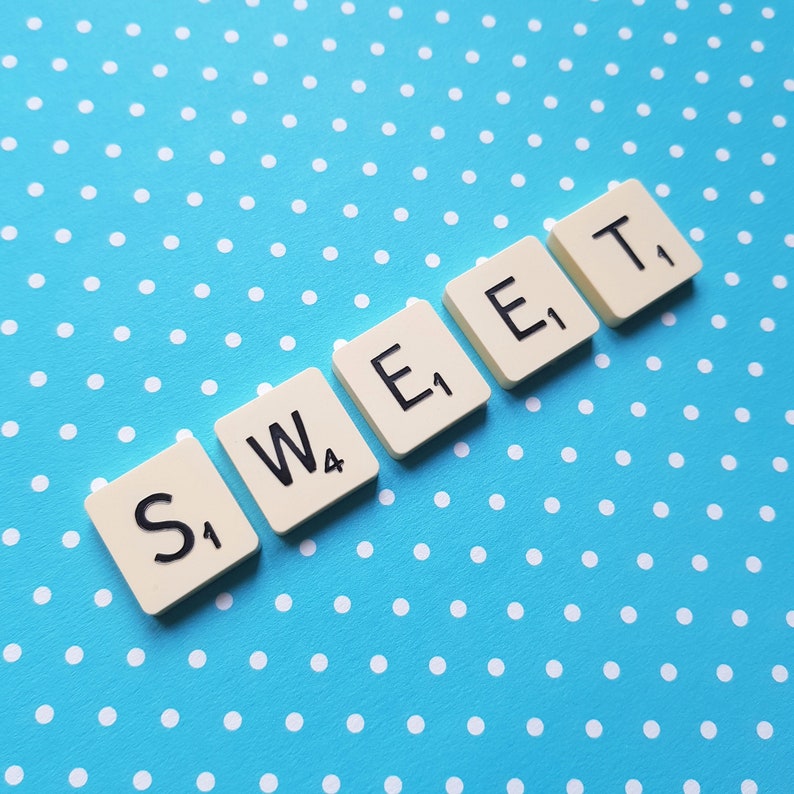 UK shop Upcycled Scrabble Tile Magnets SWEET image 6