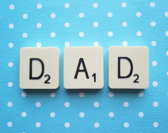 UK shop * Upcycled Scrabble Tile Magnets - DAD