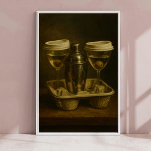 Baroque Martini Still Life Printable Wall Art – Digital Download | Dark Academia Cocktail Decor | Vintage-Inspired Home Bar Poster