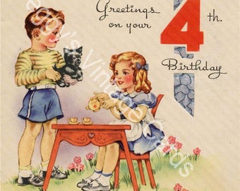 Vintage Children's Birthday Greeting Card Images on CD Vol 1