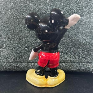 MCM Walt Disney's Ceramic Mickey Mouse Figurine Paint Loss Japan image 3