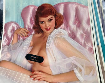 Large 1956 Pinups Censored Salesman Samples Litho Prints 2 Available