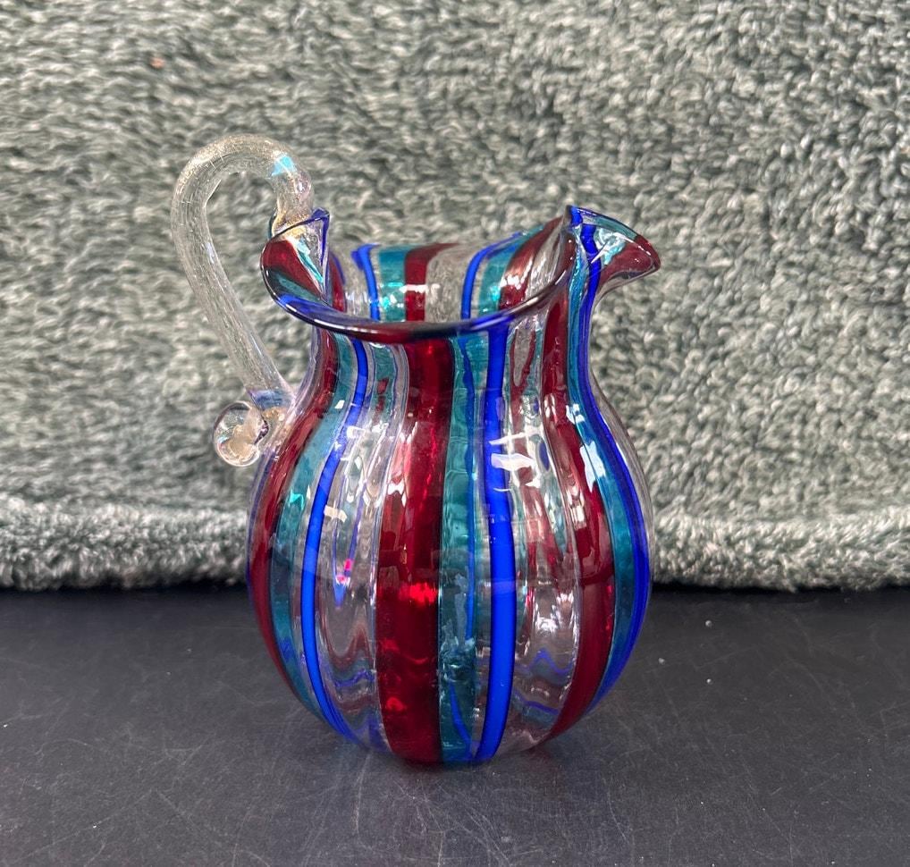 署名入り La Fornasotta ムラーノ アートガラス 花瓶 ヴィンテージ