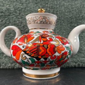 HTF Imperial Russian Lomonosov Porcelain Vorobyevsky Rooster Teapot