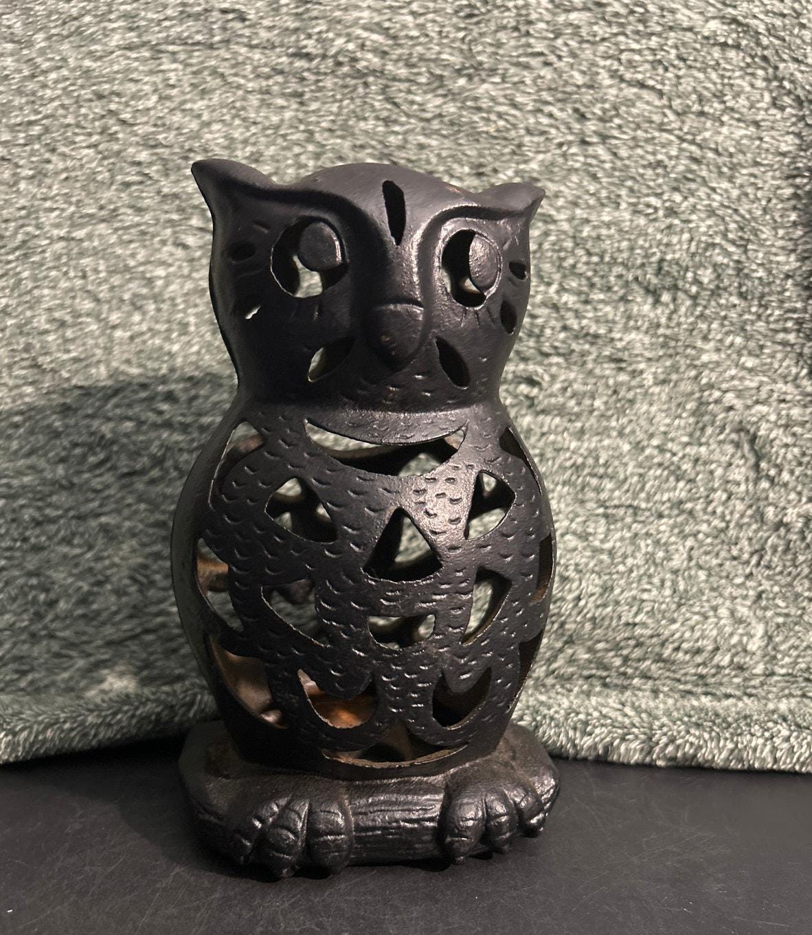 Cast Iron Owl String Holder Antique
