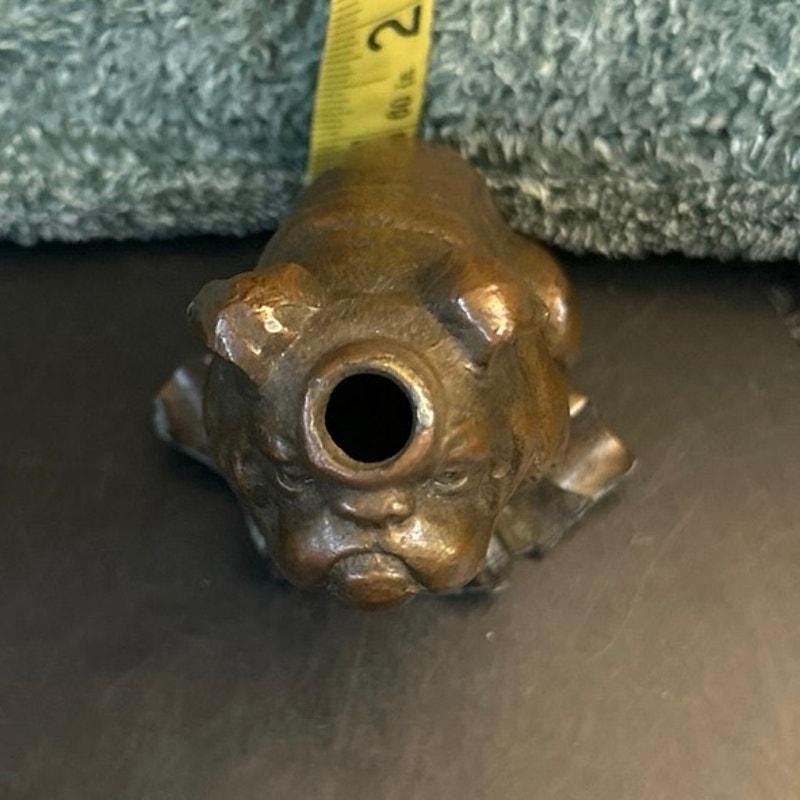 Copper 1930's English Bulldog Table Lighter by Ronson Art