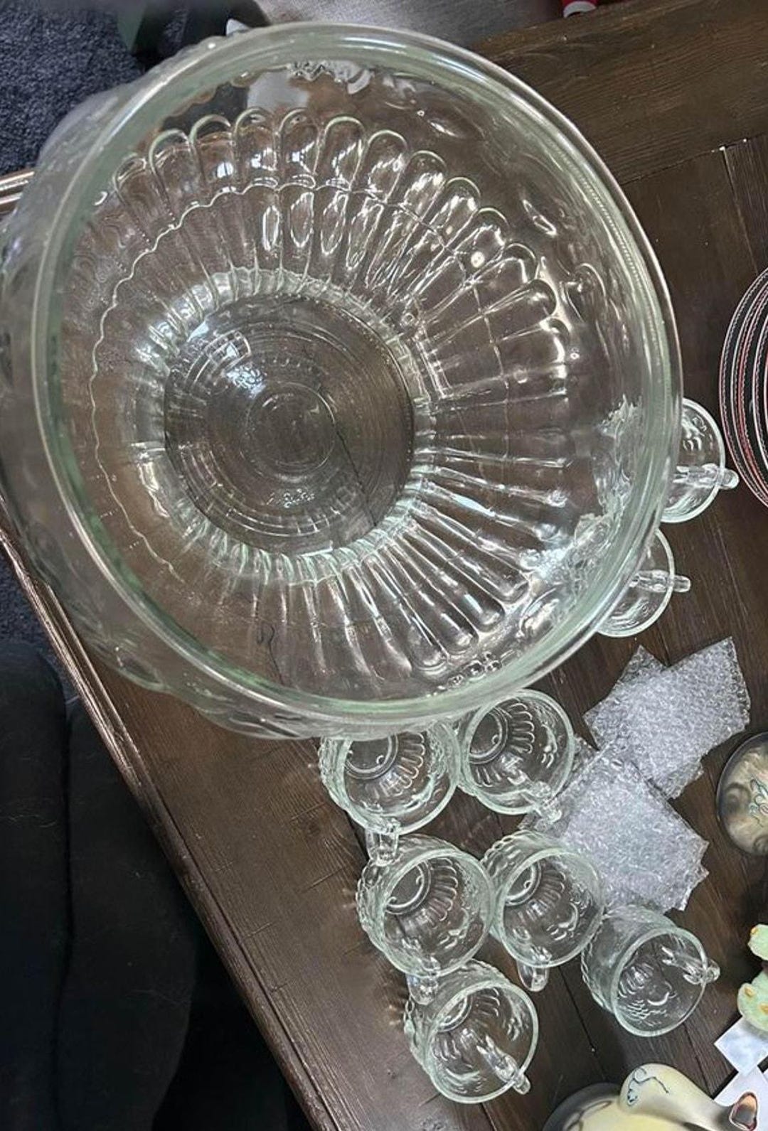 ヴィンテージ ジャネット ガラス パンチボウル セット - Etsy 日本