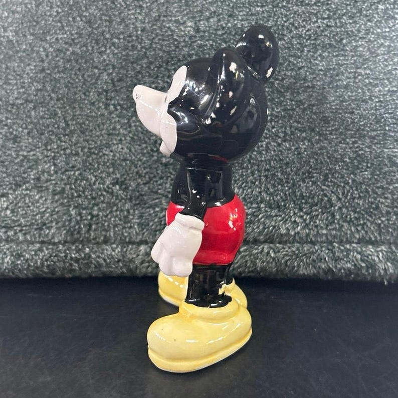 MCM Walt Disney's Ceramic Mickey Mouse Figurine Paint Loss Japan image 4
