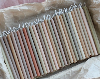 Lot de bougies en cire d'abeille brune et en cire d'olive – Bougies Bento d'anniversaire – Bougies de célébration – Décoration de gâteau – Bougies de méditation