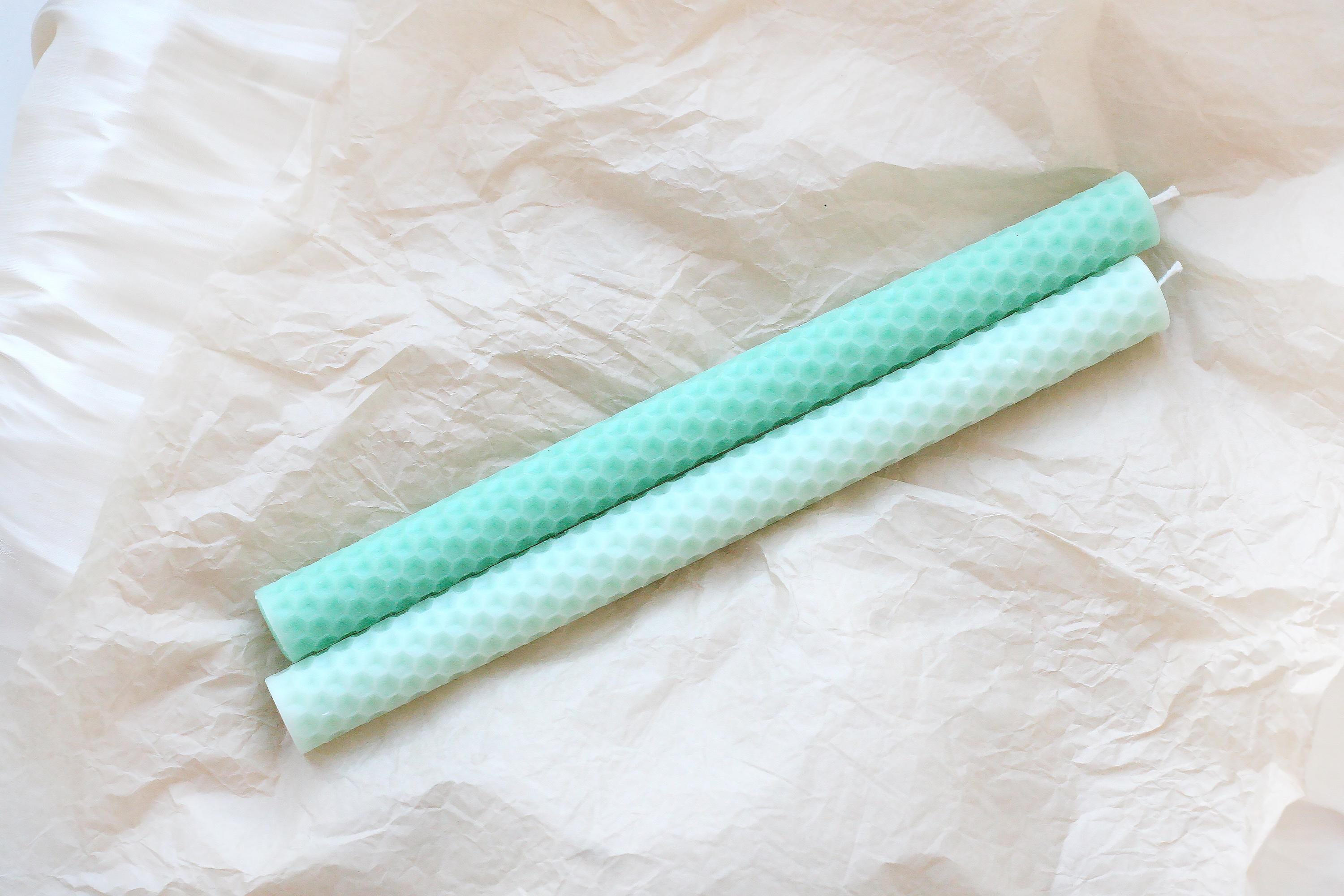 Mint Beeswax Candles Set