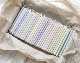 Velas cónicas artesanales de aceite de oliva y cera de abeja – 10 cm – Velas finas para fiestas de cumpleaños – Meditación – Decoración relajante – Juego de velas naturales