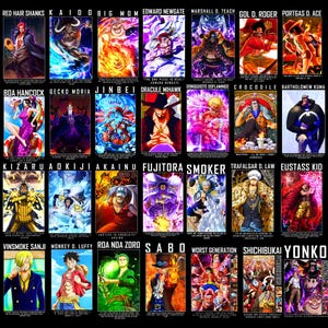 Pacote com 80 designs de One Piece - Arte de anime, download instantâneo, arquivos digitais de alta qualidade PNG
