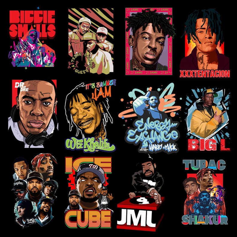 78 Rapper PNG AI Designs Bundle - Hip Hop Art, Instant Download, High ...