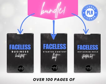 Faceless Business Bundle: Canva Templates, Content Ideas, Reels Guide (PLR)