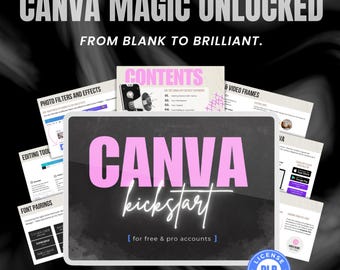 Canva Kickstart Guide: 39-Page Beginner Tutorial with PLR (Digital Download)