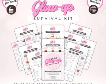 GLP-1 Glow-up Survival Kit: Categorized food List, Trackers, Nausea Rescue, Grocery list, No Guesswork Plan (Printable PDF)