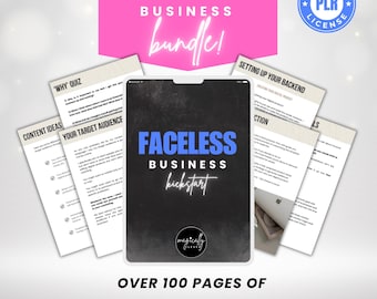 Faceless Business Kickstart | 4-Week Plan self-paced learning, Canva Templates, Digital Download with PLR License