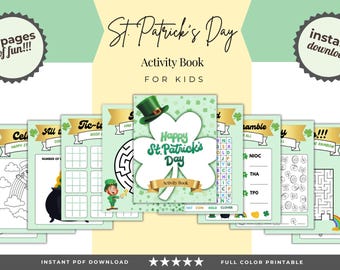 Libro de actividades del Día de San Patricio para niños: colorear, laberintos y juegos (PDF imprimible)