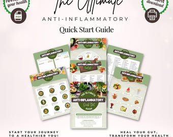 Anti-Inflammatory Food List: Gut Health Grocery Guide & Tracker (PDF - High Res and Low Ink)