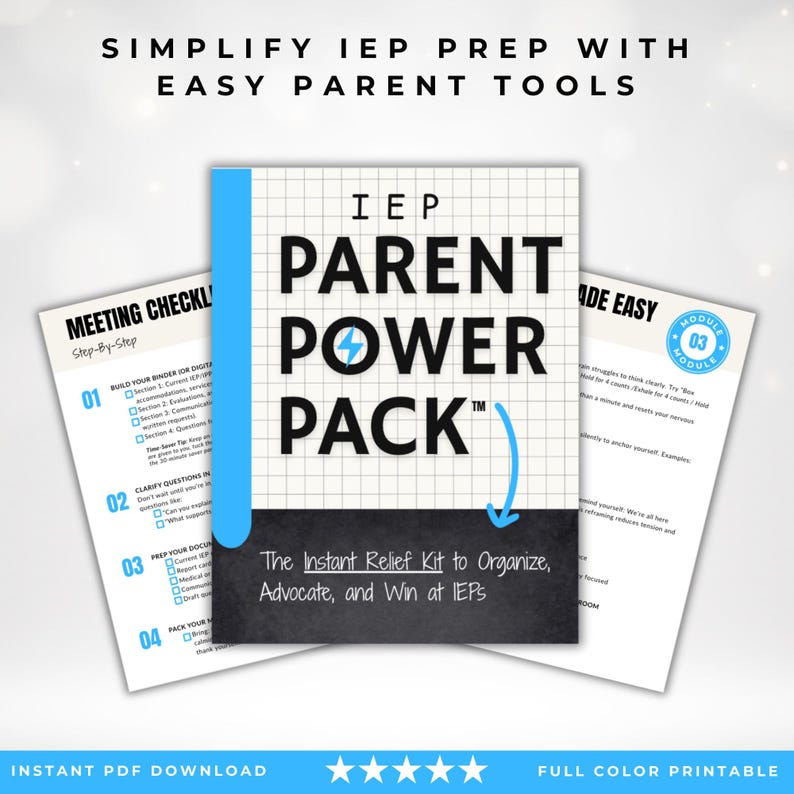 The IEP Parent Power Pack™ is your roadmap from overwhelm to advocacy. It gives you the confidence to speak up, the organization to stay on track, the calm to handle stress, and the results that actually make a difference in your child’s education journey.

Because no parent should have to figure this out alone — and now, you don’t have to.