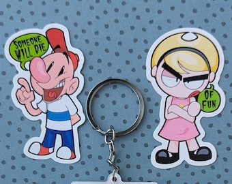Grim Adventures Keychain & Sticker: GAOBAM Billy and Mandy Inspired
