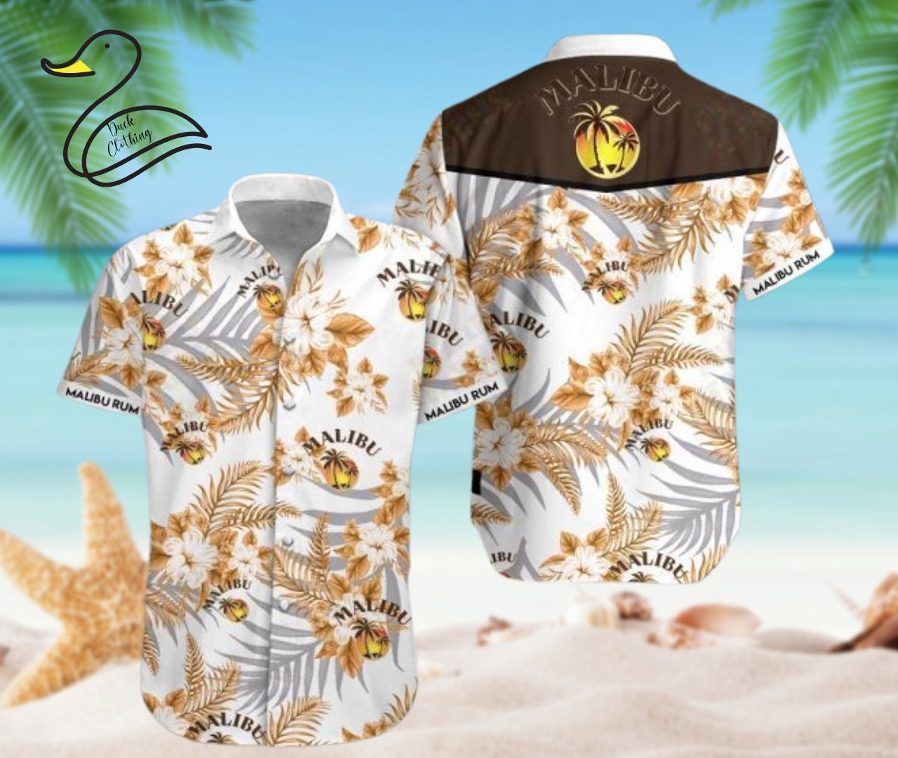 Malibu Rum Hawaiian Shirt, Hawaiian Shirt