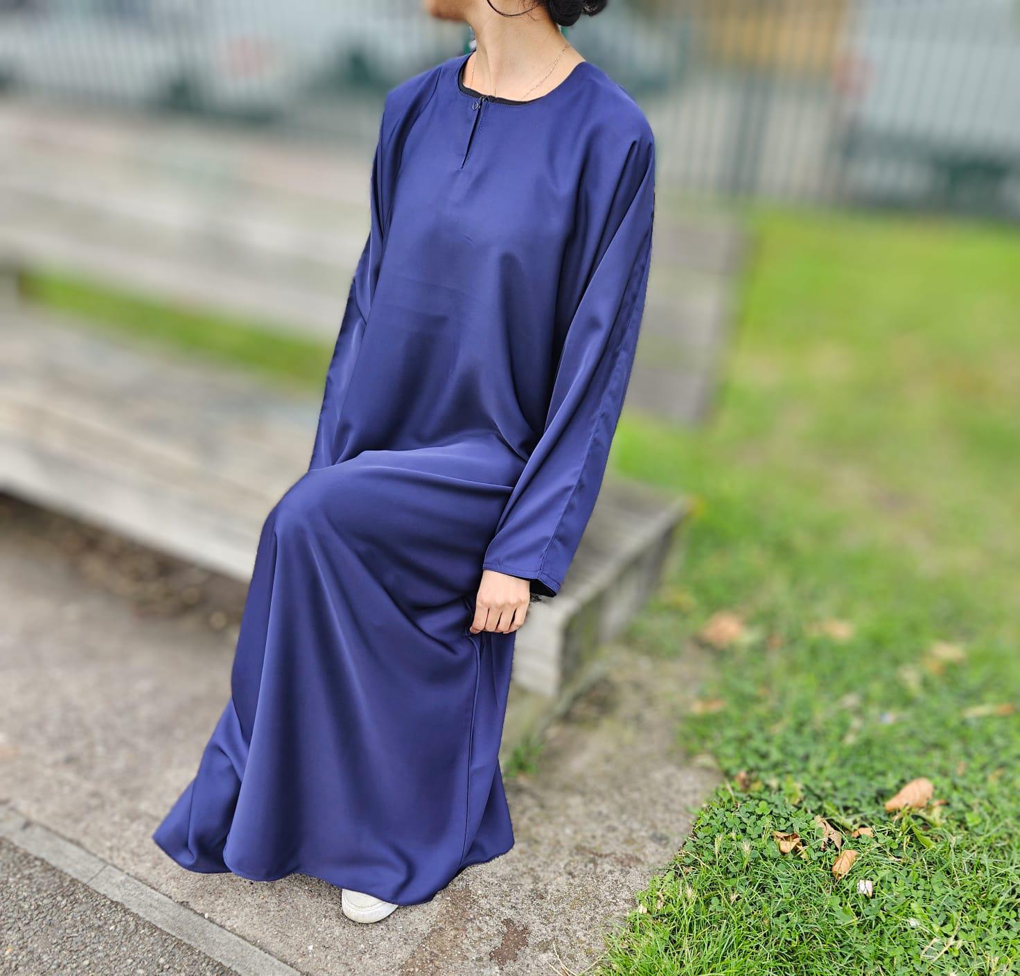 Women's Long Sleeve Maxi Dress Muslim Essential Abaya Flowy Casual ...