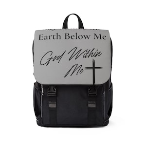 Christian Backpack, 'God Within Me' Design, Oxford Canvas Travel Rucksack