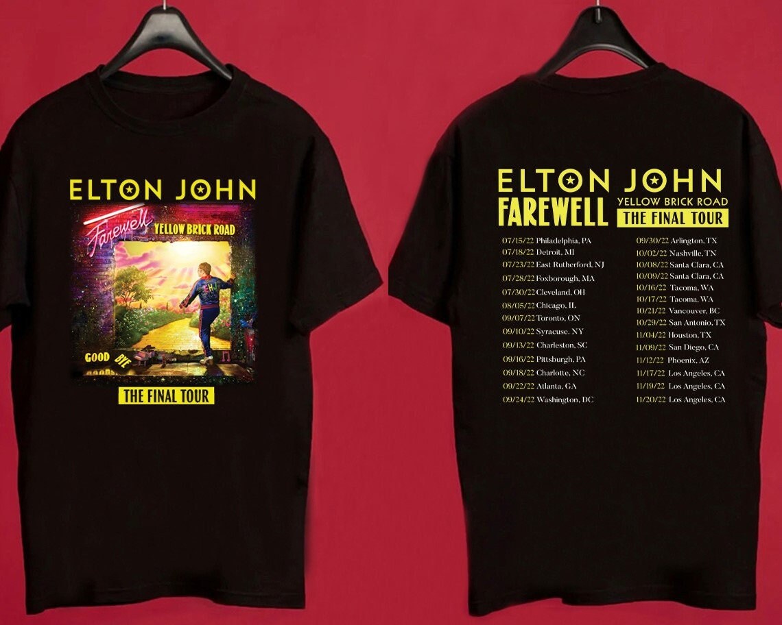 Elton John Farewell Tour 2022 Shirt, Goodbye Yellow Brick Road Shirt